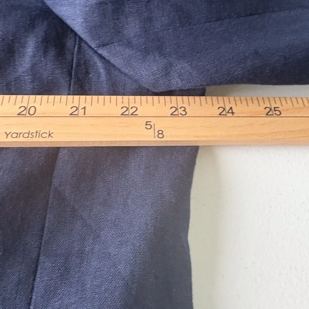 Anne Klein Navy Blue Linen Size 14W Jacket Collared Front Button Office Career - Picture 8 of 9